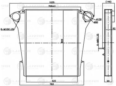 Luzar LRIC 0780 ОНВ (радиатор интеркулера) для а/м камаз 6460/6520 400л.с. - 3