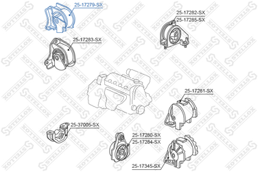 Stellox 25-17279-SX Опора двигателя правая AT Honda hr-v 98 | зад | - 1