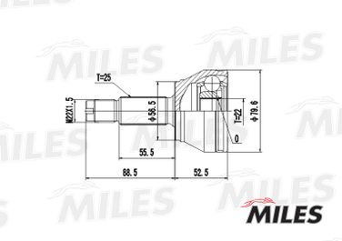 Miles GA20105 Шрус ford fiesta/mazda 121 1.25-1.8d 95-02 нар. - 3