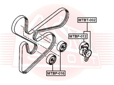 Asva MTBP-016 Ролик обводной приводного ремня | перед | - 2