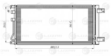 Luzar LRAC 1755 Радиатор кондиц. для а/м SsangYong New Actyon/Korando c (12-) - 3