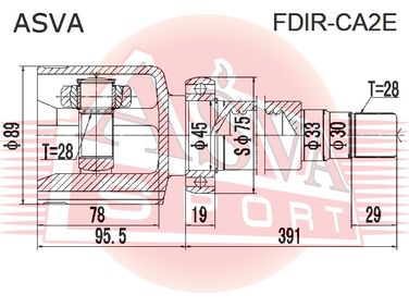 Asva FDIR-CA2E Шрус внутренний | перед прав | - 2