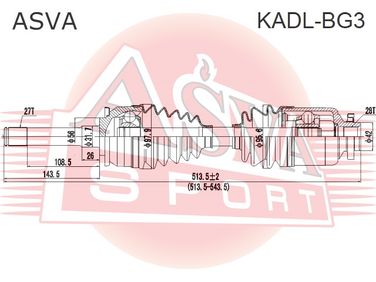 Asva KADL-BG3 Привод в сборе | перед лев | - 1