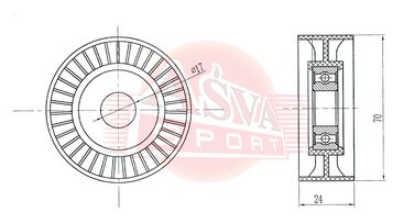 Asva TYBP-012 Ролик натяжной навесного оборудования | перед | - 2