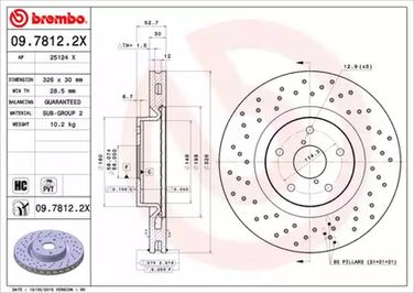 Brembo 09.7812.2X Диск тормозной Xtra | перед | - 1