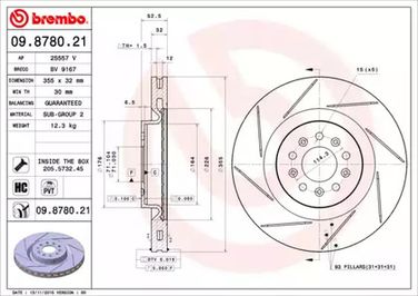Brembo 09.8780.21 Диск тормозной UV Coated | перед | - 1