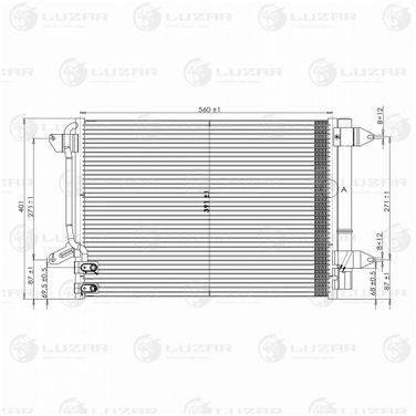 Luzar LRAC 18L3 Радиатор кондиц. с ресивером для а/м VW Jetta (11-) - 1