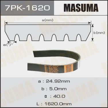 Masuma 7PK1620 Ремень ручейковый masuma 7pk-1620 - 1