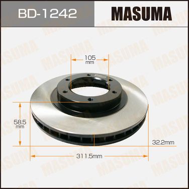 Masuma BD1242 Диск тормозной masuma front land cruiser/ hdj80l | перед | - 1