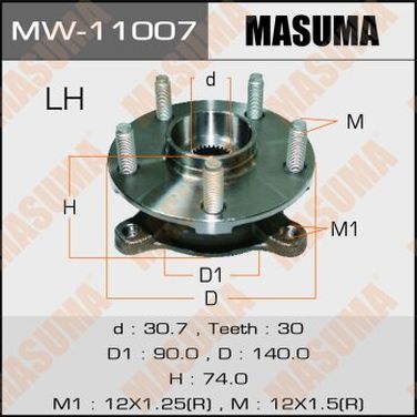 Masuma MW11007 Ступичный узел masuma front crown grs201 lh | перед лев | - 1