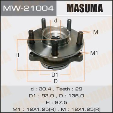 Masuma MW21004 Ступица колеса | перед | - 1
