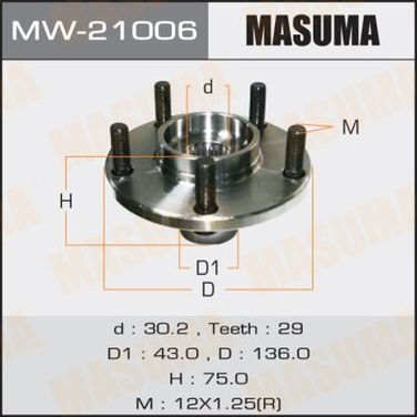 Masuma MW21006 Ступичный узел masuma front x-trail/ t30 | перед | - 1