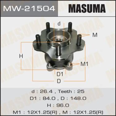 Masuma MW21504 Ступица колеса | зад | - 1