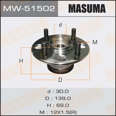 Masuma MW51502 Ступичный узел masuma rear jazz, fit/ ge | зад лев | - 1