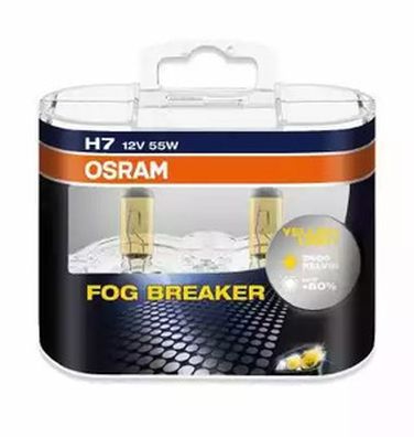 Osram 62210FBR-HCB Комплект ламп H7 12V 55W PX26d FOG breaker +60% больше света, 2600к 2шт.(1к-т) - 1