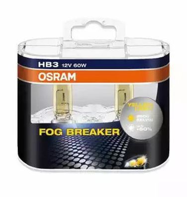 Osram 9005FBR-HCB Комплект ламп HB3 12V 60W P20d FOG breaker +60% больше света, 2600к 2шт.(1к-т) - 1
