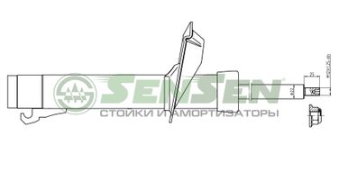 SENSEN 42140532 Амортизатор передний правый газовый ford Tourneo connect, Transit connect 02- - 1