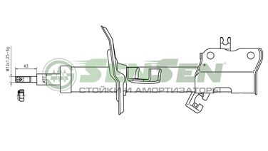 SENSEN 42141621 Амортизатор передний правый газовый Nissan x-trail (t31) 07- , Renault koleos 08- - 1