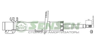 SENSEN 42141695 Стойка амортизатора VW Polo Sedan rus, Polo хэтч. 09-, Audi A1 10-, Seat Ibica 08- передняя г/мас - 1