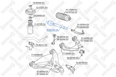 Stellox 5500152SX Тяга рулев. Mitsubishi Pajero v63/65/68 | перед | - 1