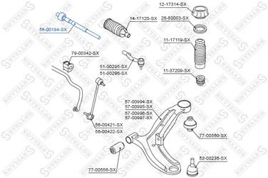 Stellox 5500184SX Тяга рулевая Hyundai ix20, KIA Soul 09> | перед | - 2