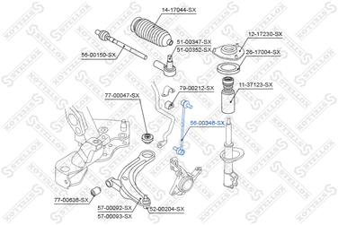 Stellox 56-00346-SX Тяга стабилиз. пер. Mitsubishi Outlande | перед прав | - 1