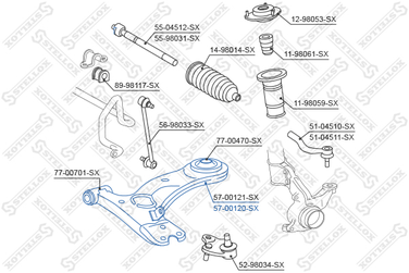 Stellox 57-00120-SX Рычаг п. Toyota RAV 4 ii/iii all 00> | перед прав | - 1