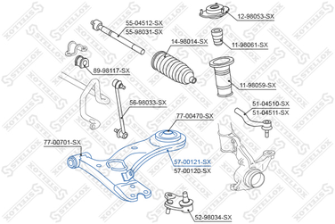 Stellox 57-00121-SX Рычаг л. Toyota RAV 4 ii/iii all 00> | перед лев | - 1
