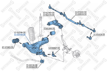 Stellox 57-02749-SX Рычаг нижн. п. MB w202 all 93-01 | перед прав | - 3