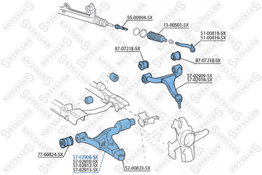 Stellox 5702908SX 57-02908-sx_рычаг нижний левый < a145272/ mb w163 | перед лев | - 2