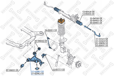 Stellox 57-02961-SX Рычаг нижн. л. Volvo S80 all 99> | перед лев | - 3