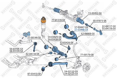 Stellox 57-03448-SX Рычаг верхн. п. MB w211/s211/c219 all 0 - 3
