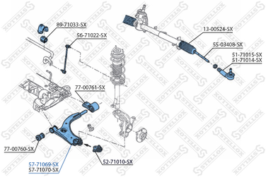 Stellox 57-71069-SX Рычаг л. Mazda 2 DY all 03> | перед лев | - 3