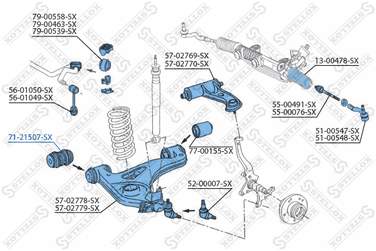 Stellox 71-21507-SX С/б верхн.рычага нижн.зад MB w210 95-03 | перед | - 2