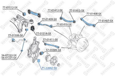 Stellox 71-22842-SX С/б рычага зад. MB w204 2.3/2.0CDi 07> | прав/лев | - 3