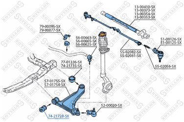 Stellox 74-21728-SX С/б рычага пер. Opel Vectra/Astra 88-98 | перед прав | - 3