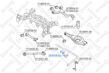 Stellox 79-00320-SX Втулка стабилизатора заднего Hyundai - 1