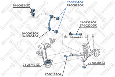 Stellox 8707334SX Втулка тяги стабилизатора заднего  Opel - 2