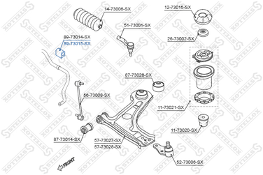 Stellox 89-73015-SX Втулка стабилизатора переднего Daewoo l - 1