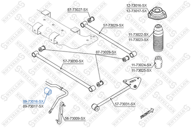 Stellox 89-73016-SX Втулка стабилизатора заднего Daewoo Lac - 1