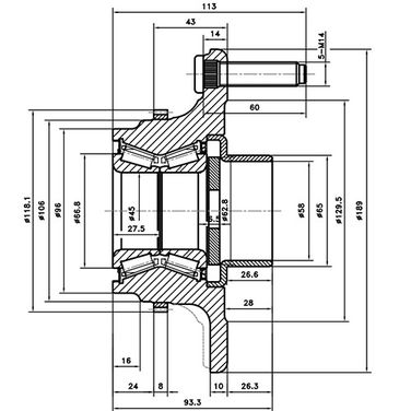 ZIKMAR Z89511R Ступица задняя | зад лев | - 4