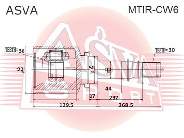 Asva MTIR-CW6 Шрус внутренний | перед прав | - 2