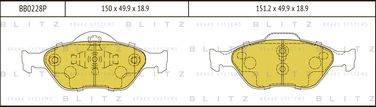 Blitz BB0228P Колодки тормозные дисковые | перед | - 1