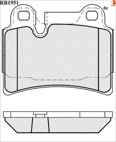 R brake RB1951 Колодки тормозные дисковые | зад | - 1
