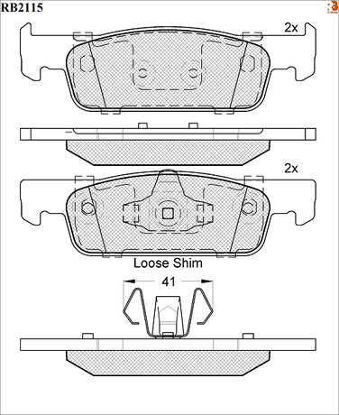 R brake RB2115 Колодки тормозные дисковые | перед | - 1