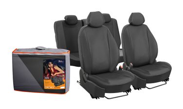 AIRLINE ACCS-L-16 Чехлы для Renault Sandero/STEPWAY (13-) Лима, 12 пред., задн.спин. 1/3, экокожа перф., черн. - 1