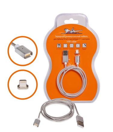 AIRLINE ACH-I6M-17 Зарядный универсальный датакабель для Iphone/IPad с магнитным коннектором - 1