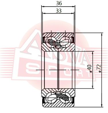 Asva DAC40723336 Снят с производства Подшипник ступицы колеса (комплект) | перед прав/лев | - 2