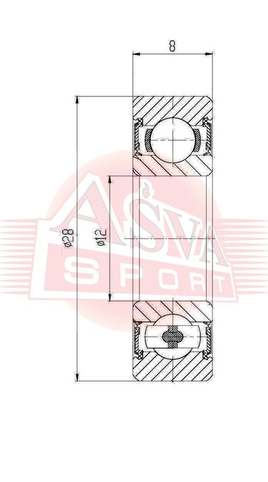Asva AB122808 Подшипник универсальный - 2
