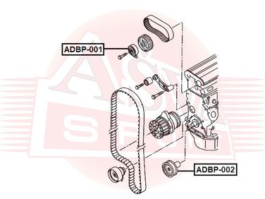Asva ADBP-002 Ролик обводной ремня ГРМ | перед | - 2